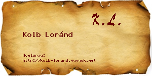 Kolb Loránd névjegykártya