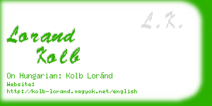 lorand kolb business card